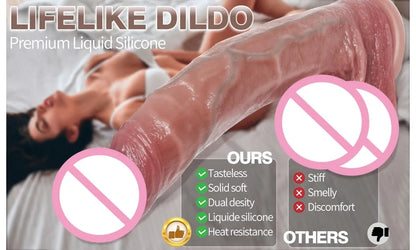Vibrador Realista De Silicone Com Ventosa