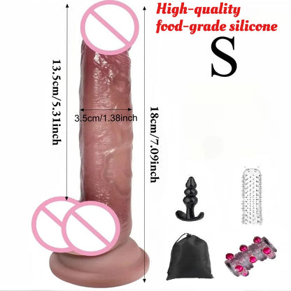 Vibrador Realista De Silicone Com Ventosa