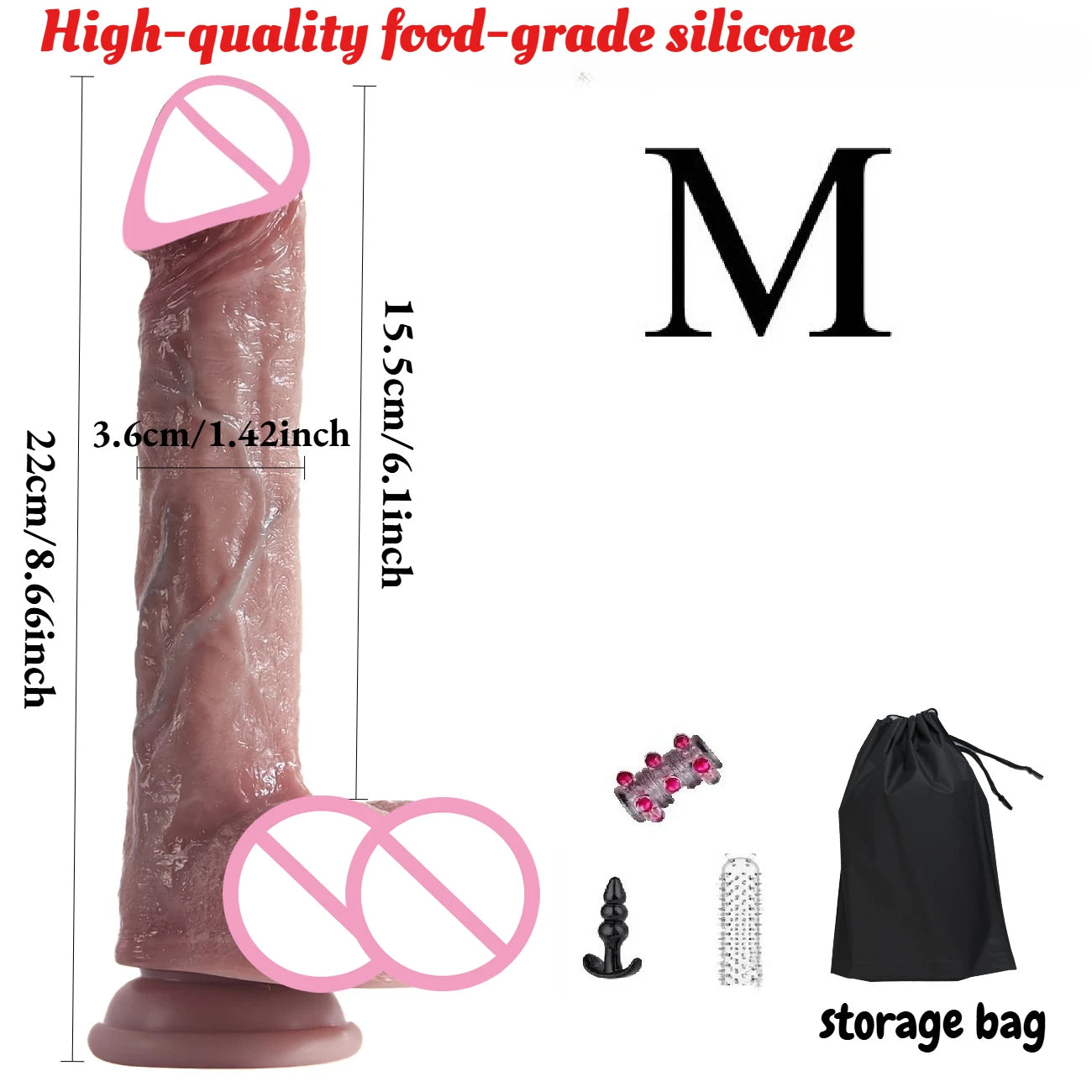 Vibrador Realista De Silicone Com Ventosa