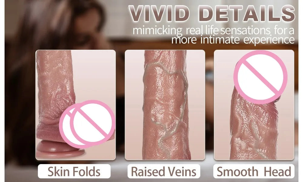 Vibrador Realista De Silicone Com Ventosa