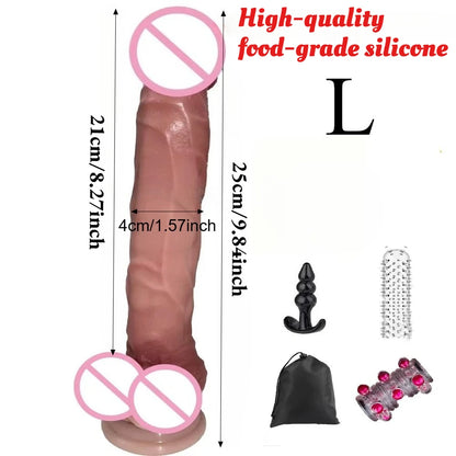 Vibrador Realista De Silicone Com Ventosa